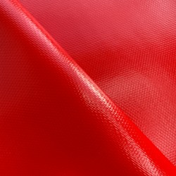 Ткань ПВХ 600 гр/м2 плотная, Красный (Ширина 150см), на отрез  в Липецке
