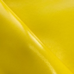 Ткань ПВХ 600 гр/м2 плотная, Жёлтый (Ширина 150см), на отрез  в Липецке