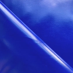 Ткань ПВХ 450 гр/м2, Синий (Ширина 160см), на отрез  в Липецке