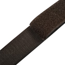 Контактная лента 40мм (38мм) цвет Тёмно-Коричневый (велькро-липучка, на отрез)  в Липецке