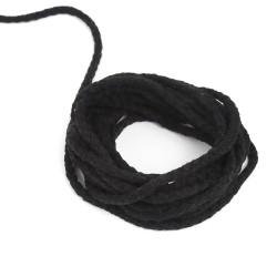 Шнур для одежды тип 2,  Чёрный (плетено-вязаный/полиэфир)  в Липецке
