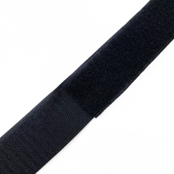 Контактная лента 40мм (38мм) цвет Черный (велькро-липучка, на отрез)  в Липецке
